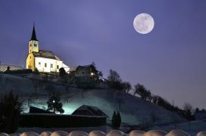 Sp. Kungota at night church by Aleksander Papec